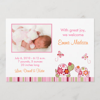 Anúncios de nascimento de Tendy Tropical Turtle