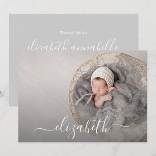 Anúncios de Nascimento do Bebê de Script Elegant