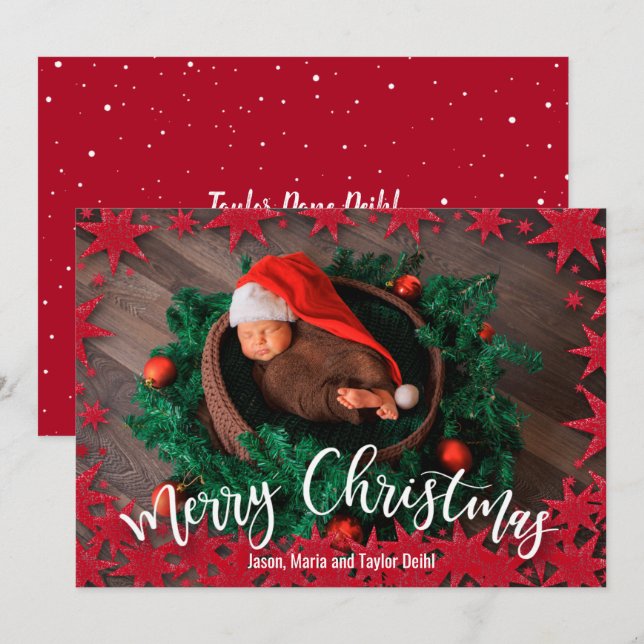 Anúncios de Natal das Estrelas Vermelhas (Frente/Verso)