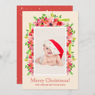 Anúncios de Natal em Poinsettias Foto de Nasciment