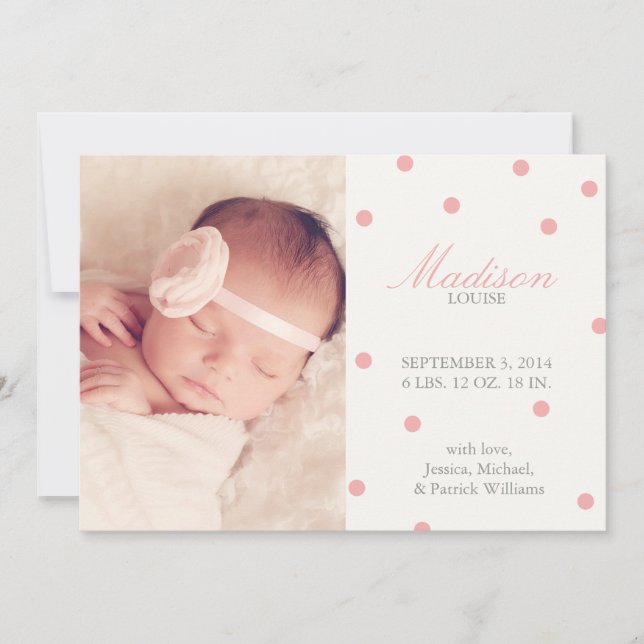 Anúncios de Parto de Confetti (Frente)