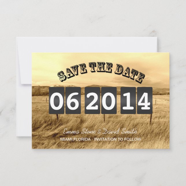 Anúncios de Rustic Country Wedding Save the Date (Frente)
