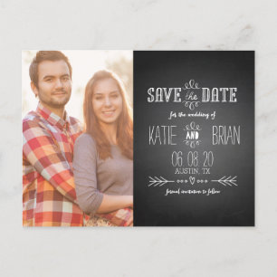 Anúncios de Salvar a Data com Foto   Quadro Negro 