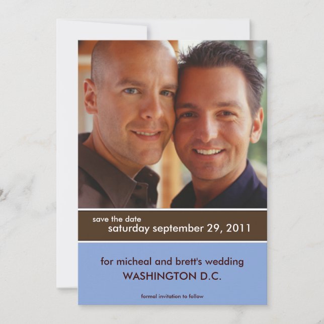 Anúncios de Salve a Data {Bloco de Cores} (Frente)