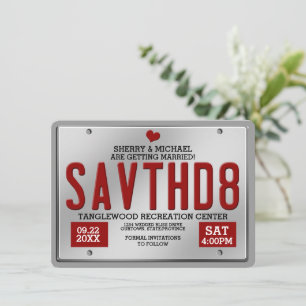 Anúncios de Salve a Data com Placa Vermelha