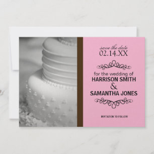 Anúncios de Save the Date Casamento Rosa e Marrom