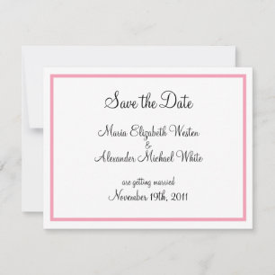 Anúncios de Save the Date com Contorno Rosa