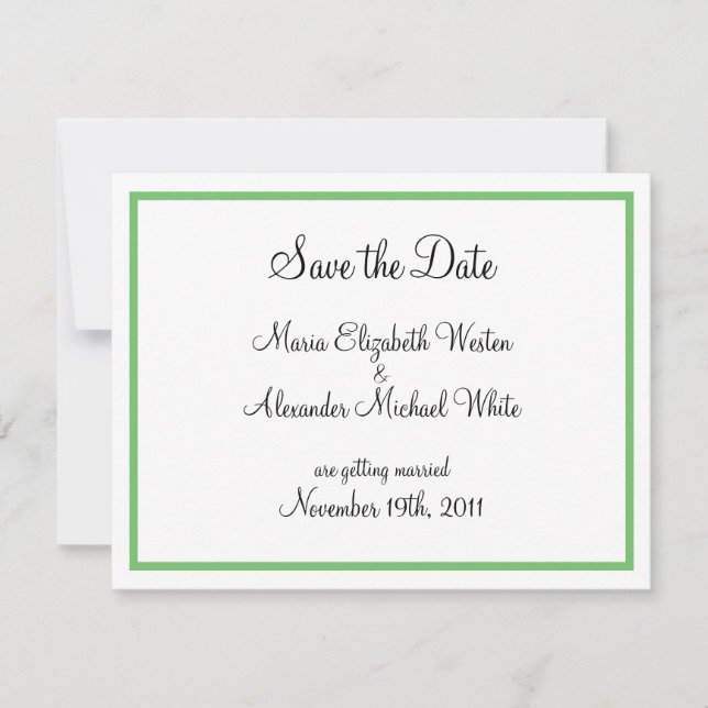 Anúncios de Save the Date com Contorno Verde (Frente)