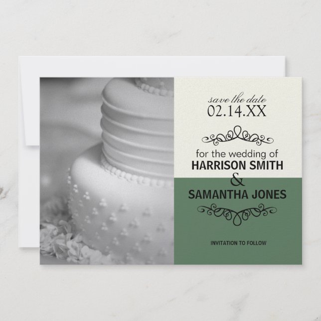 Anúncios de Save the Date de casamento Cream & Gre (Frente)