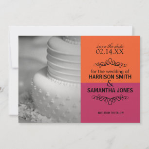 Anúncios de Save the Date de Casamento Laranja e R