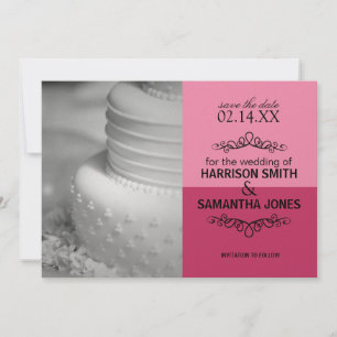 Anúncios de Save the Date de Casamento Rosa Duplo