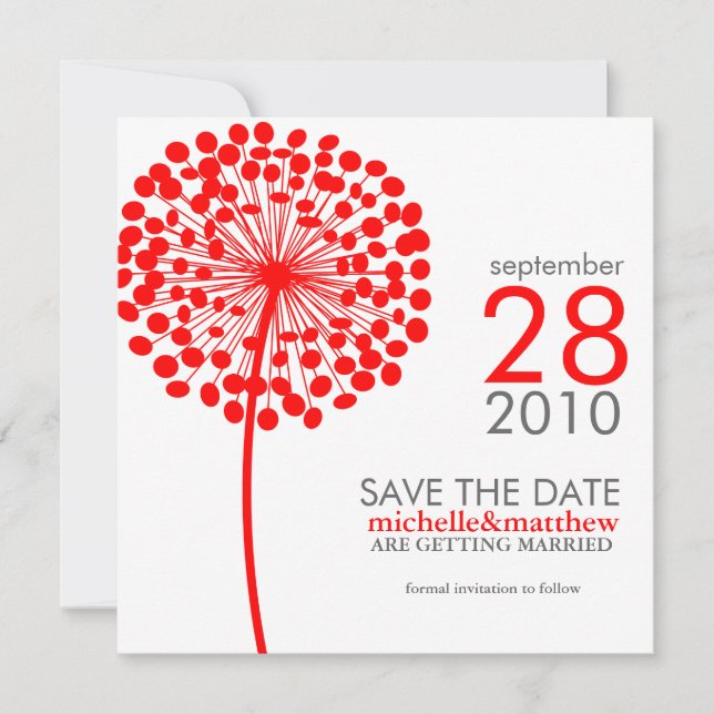 Anúncios de Save the Date de Dandelion (Frente)
