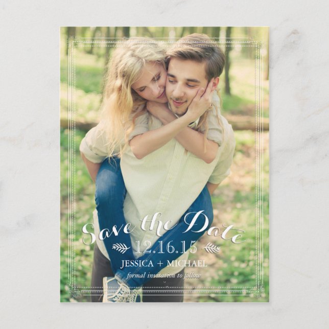 Anúncios de Save the Date de Moldura Chique (Frente)