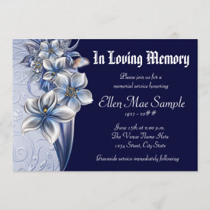 Anúncios de Serviço Memorial Azul Elegante