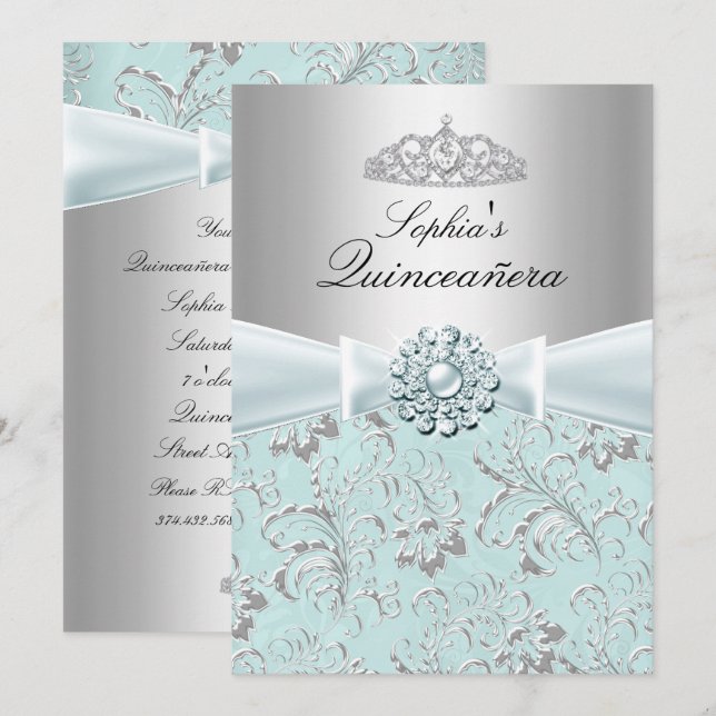 Anúncios do Blue Swirl Tiara Quinceanera (Frente/Verso)