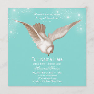 Anúncios do Memorial do Teal Blue Dove