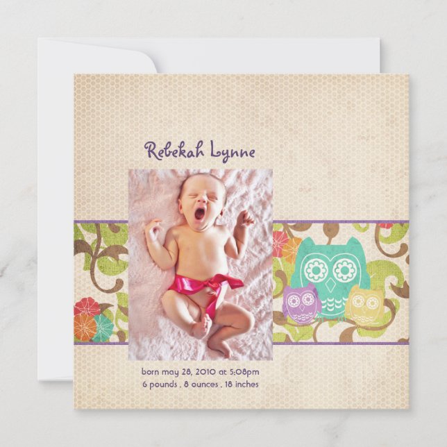 Anúncios do Owl Baby Birth (Frente)