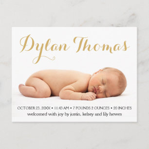 Anúncios feitos sob encomenda do nascimento da