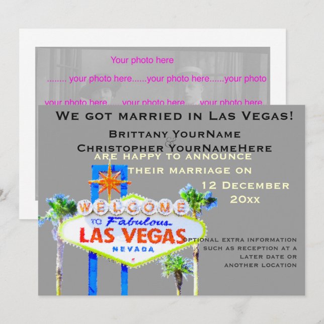 Anúncios Fotográficos de casamento de Las Vegas (Frente/Verso)