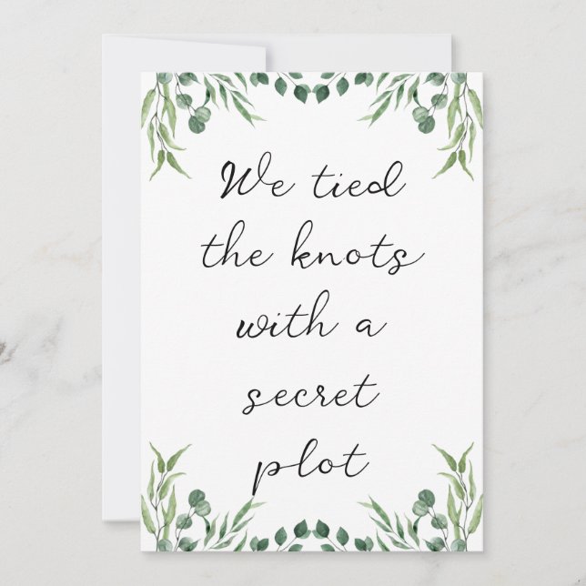 anúncios modernos de elopementos de recém-casados (Frente)