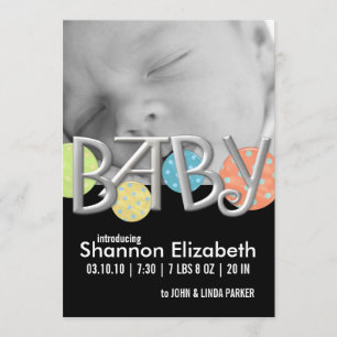 Anúncios modernos do nascimento do bebê