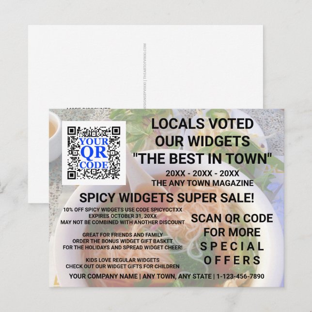 Anúncios personalizados de fotos leves com código  (Frente/Verso)