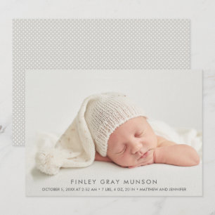 Anúncios simples de nascimento de fotos de bebê