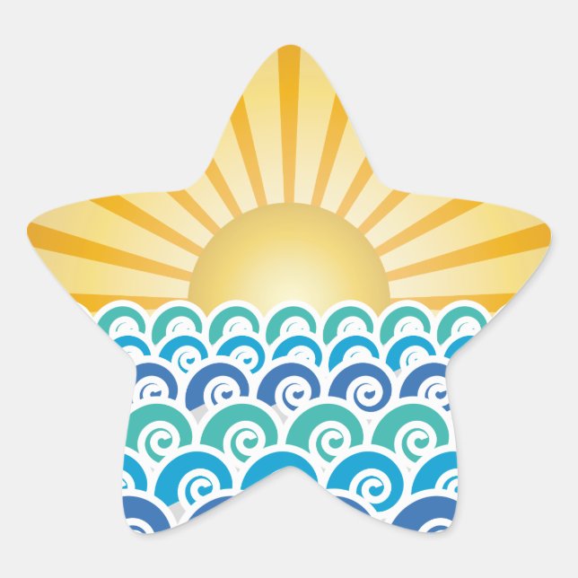 Ao longo do adesivo Waves Blue Star (Frente)