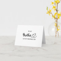 Ao meu irmão no meu cartão dobrado no dia do casam