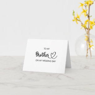 Ao meu irmão no meu cartão dobrado no dia do casam