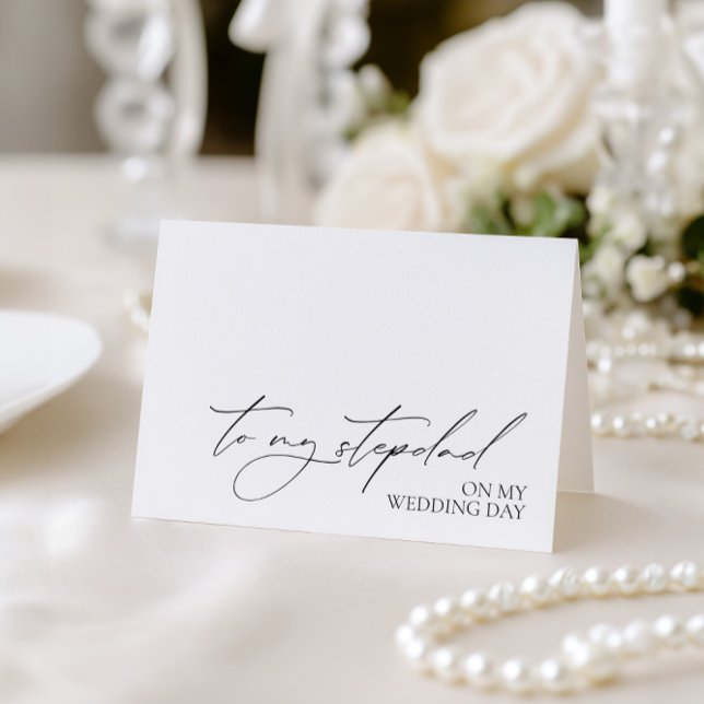 "Ao Meu Padrasto no Dia do Meu Casamento" Cartão d (To My Stepdad On My Wedding Day" Message Card)