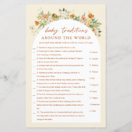 Ao Redor Do Jogo Do Chá de fraldas Floral Mundial