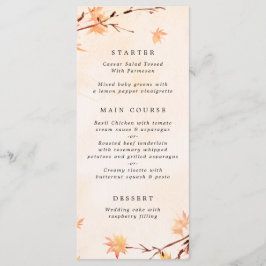 Apaixonado Autumn Leaves Wedding Menu