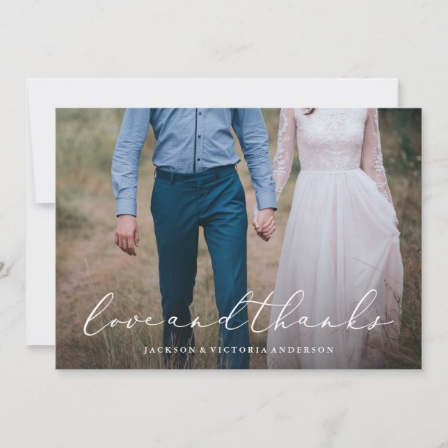 Apaixonado Obrigado Cartão com fotos (Frente)