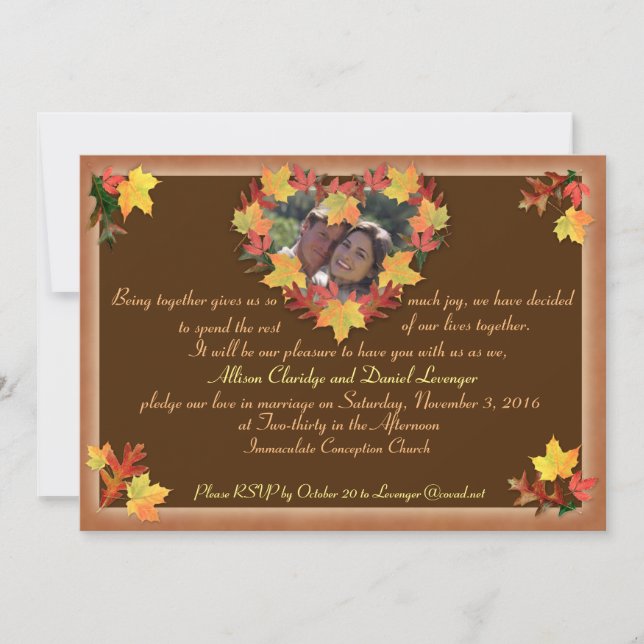 Apaixonando Convite De Casamento (Frente)