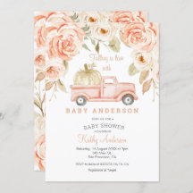 Apaixonando Convite para Chá de fraldas de Pêssego