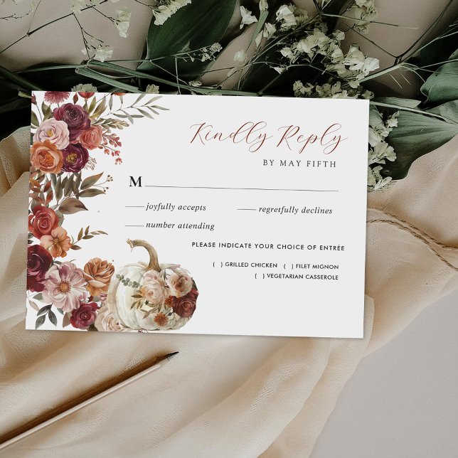 Apaixone-se | RSVP de Casamento Autumn Blooms (Criador carregado)