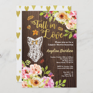 Apaixonem-se no convite para chás de lingerie.Rúst