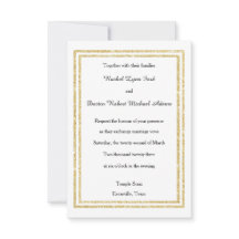 Aparar Luxuoso Dourado Falso - Convite de Casament