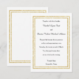 Aparar Luxuoso Dourado Falso - Convite de Casament