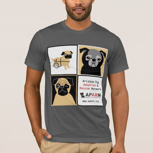 APARN Rescue Pugs Básico Bella Canvas T-Shirt (Frente)
