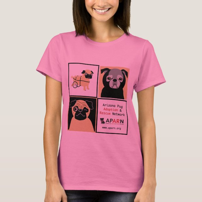 APARN Resgate Pugs Meninas Micro Fibra T-Shirt (Frente)
