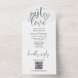 Apenas Ame Código QR Moderno Preto e Branco Casame