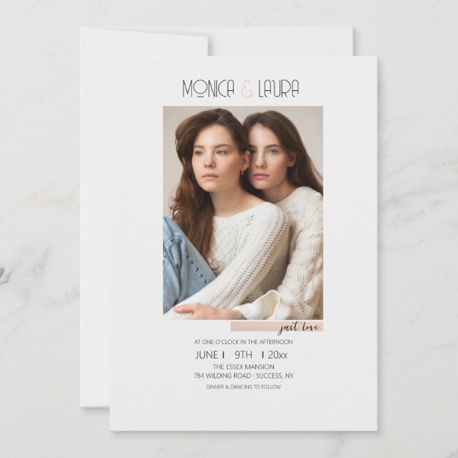 Apenas Ame Convite Fotográfico de Casamento (Frente)