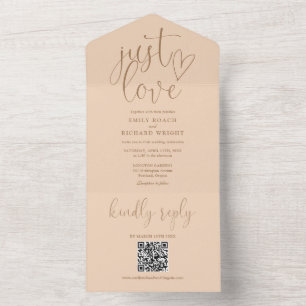 Apenas ame o código QR moderno Soft Peach Casament