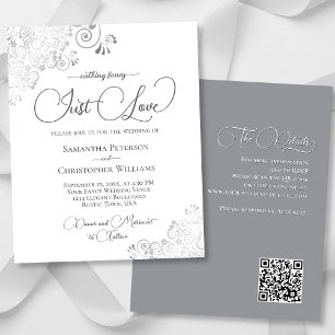 Apenas ame o Convite de casamento de código QR do 