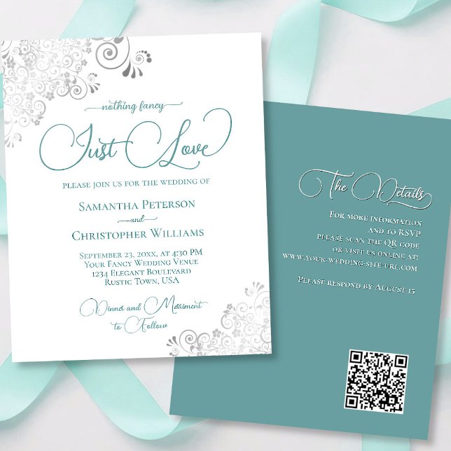 Apenas Ame o Convite de casamento de código QR tea (front/back)