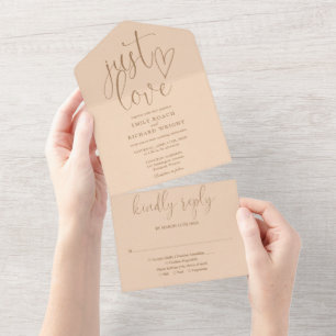 Apenas Ame Um Casamento De Pêssego Suave Com Scrip