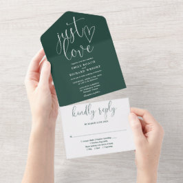Apenas Amor Elegante Script Verde Esmeralda Casame