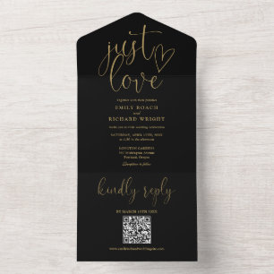 Apenas Amor Moderno Código QR Preto e Dourado Casa